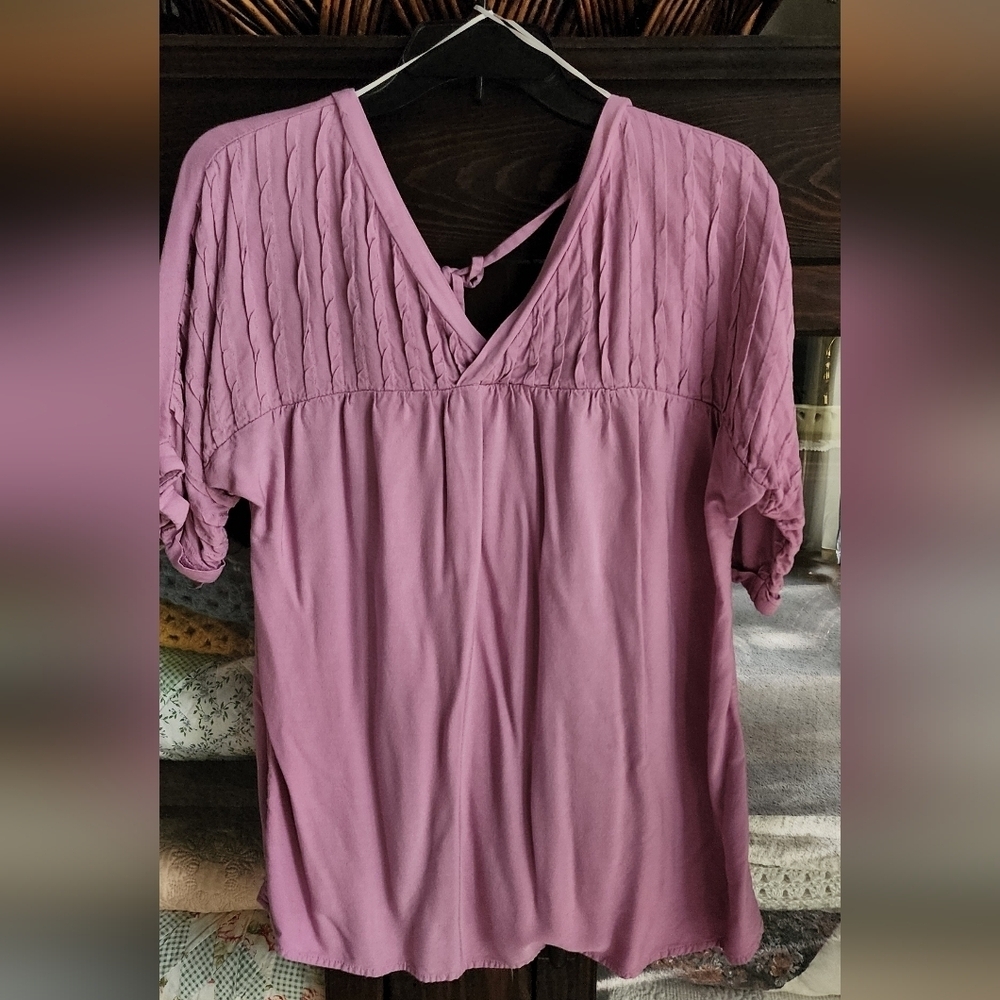 Elegant Lilac Textured Women's Blouse